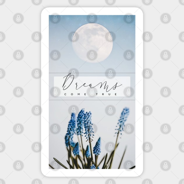 Moon dream sky clouds aesthetic love blue romantic  dreams come true flowers Sticker by AGRHouse